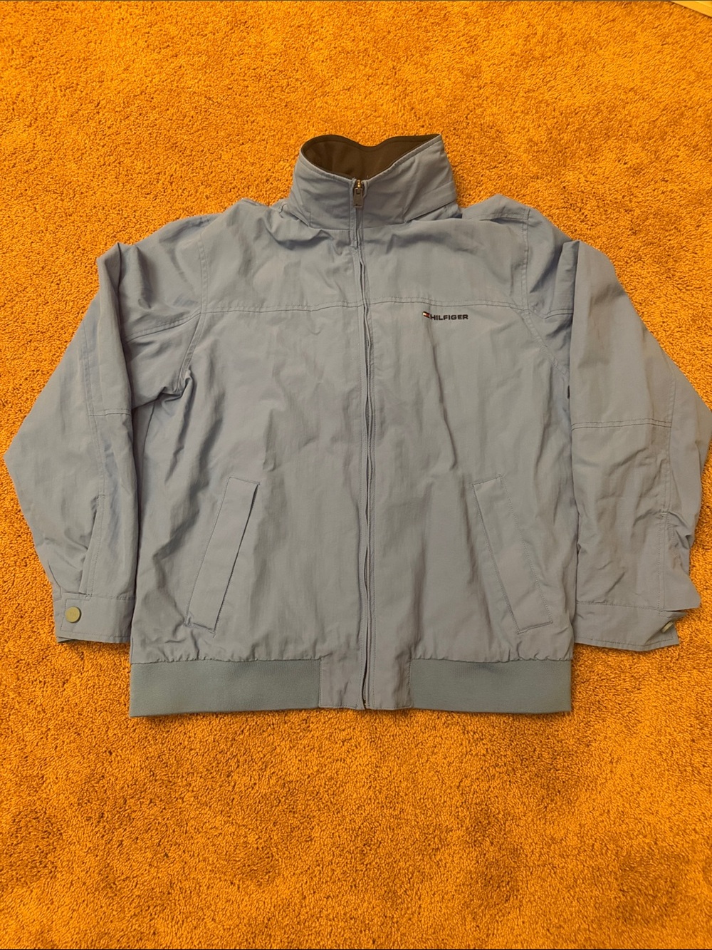 Tommy Hilfiger Pale Blue Zip-Up Windbreaker
